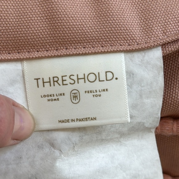 Threshold Textured Striped Pillow in a Dusty Rose Pink Color 17”x17” - Picture 5 of 6